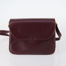 BALLY Shoulder Bag Leather 3Set Brown Black Bordeaux Auth BA4812-2