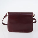 BALLY Shoulder Bag Leather 3Set Brown Black Bordeaux Auth BA4812-3