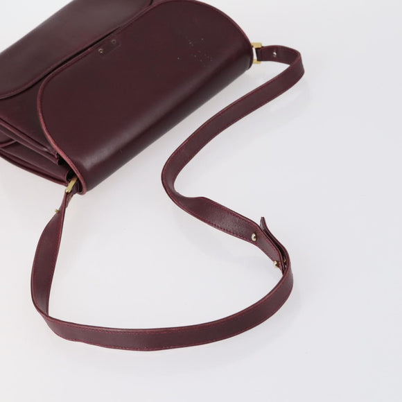 BALLY Shoulder Bag Leather 3Set Brown Black Bordeaux Auth BA4812