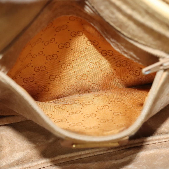 GUCCI Micro GG Supreme Shoulder Bag PVC Beige Gold 007 983 1113 Auth BA4814