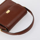 BALLY Shoulder Bag Leather 3Set Brown Black Auth BA4817-17