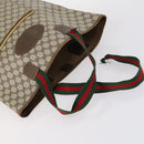 GUCCI GG Supreme Bamboo Shoulder Bag PVC 3Set Beige Black Auth BA4818-11