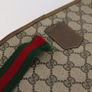 GUCCI GG Supreme Bamboo Shoulder Bag PVC 3Set Beige Black Auth BA4818-12
