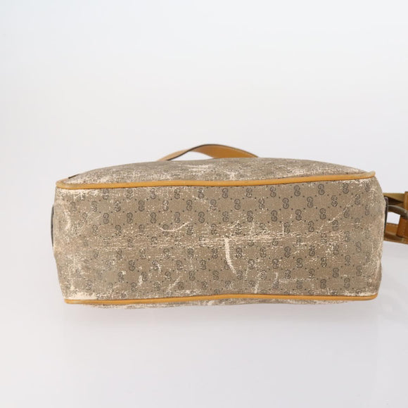 GUCCI GG Supreme Bamboo Shoulder Bag PVC 3Set Beige Black Auth BA4818