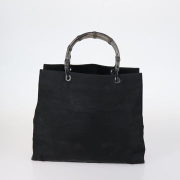 GUCCI GG Supreme Bamboo Shoulder Bag PVC 3Set Beige Black Auth BA4818 - 0