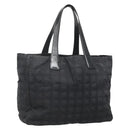 CHANEL New Travel line Tote Bag Nylon Gold Black CC Auth BA4821-1