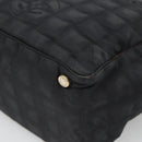 CHANEL New Travel line Tote Bag Nylon Gold Black CC Auth BA4821-12