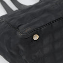 CHANEL New Travel line Tote Bag Nylon Gold Black CC Auth BA4821-13