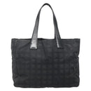 CHANEL New Travel line Tote Bag Nylon Gold Black CC Auth BA4821-2