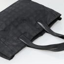 CHANEL New Travel line Tote Bag Nylon Gold Black CC Auth BA4821-6