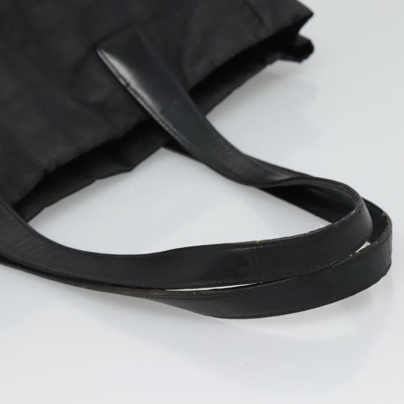 CHANEL New Travel line Tote Bag Nylon Gold Black CC Auth BA4821