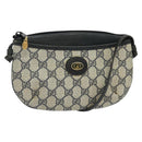 GUCCI GG Supreme Shoulder Bag PVC Navy Gold 904 02 020 Auth BA4823-1