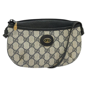 GUCCI GG Supreme Shoulder Bag PVC Navy Gold 904 02 020 Auth BA4823