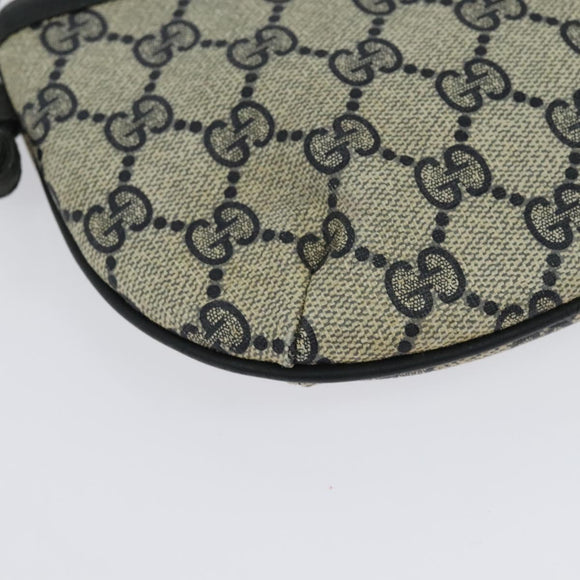 GUCCI GG Supreme Shoulder Bag PVC Navy Gold 904 02 020 Auth BA4823