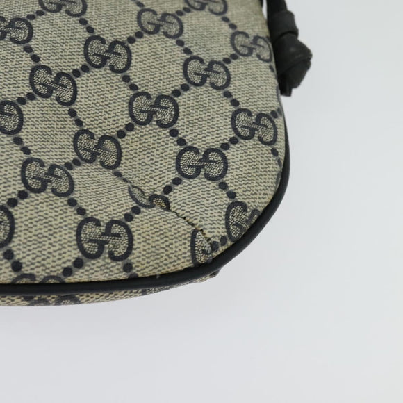 GUCCI GG Supreme Shoulder Bag PVC Navy Gold 904 02 020 Auth BA4823