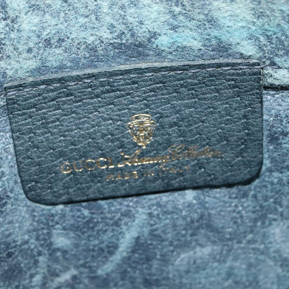 GUCCI GG Supreme Shoulder Bag PVC Navy Gold 904 02 020 Auth BA4823