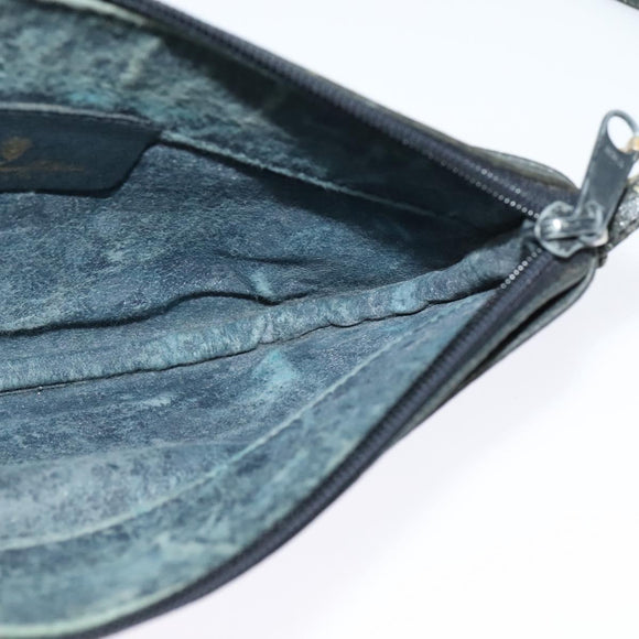 GUCCI GG Supreme Shoulder Bag PVC Navy Gold 904 02 020 Auth BA4823