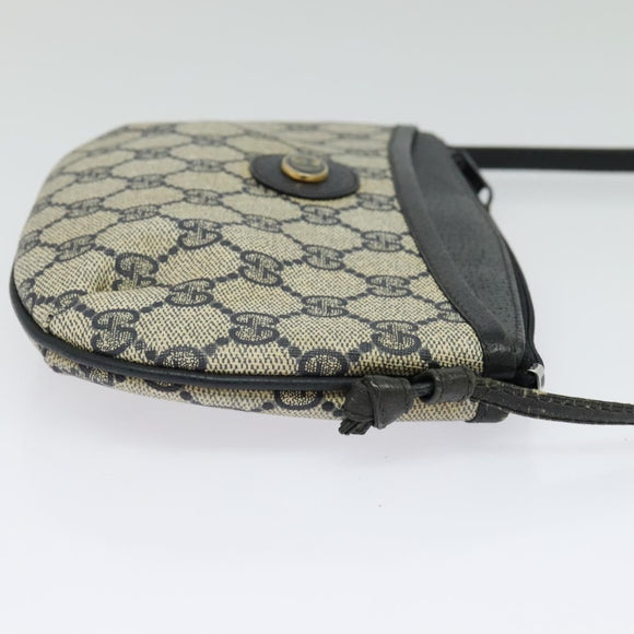 GUCCI GG Supreme Shoulder Bag PVC Navy Gold 904 02 020 Auth BA4823