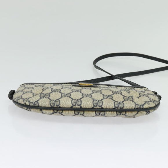 GUCCI GG Supreme Shoulder Bag PVC Navy Gold 904 02 020 Auth BA4823