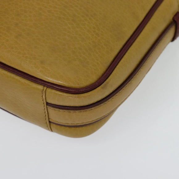 CARTIER Must Line Shoulder Bag Leather Beige Gold Auth BA4825