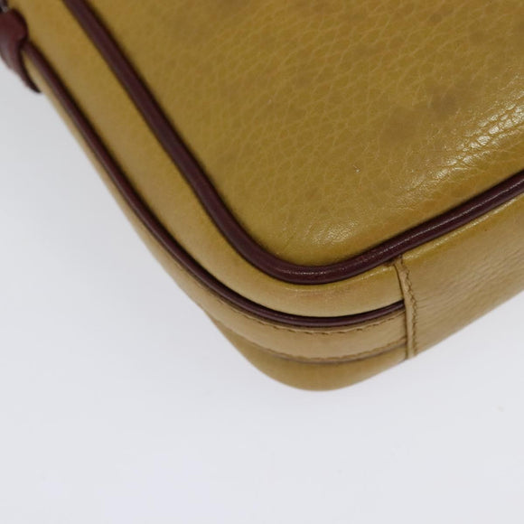 CARTIER Must Line Shoulder Bag Leather Beige Gold Auth BA4825