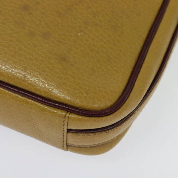 CARTIER Must Line Shoulder Bag Leather Beige Gold Auth BA4825