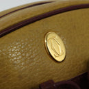 CARTIER Must Line Shoulder Bag Leather Beige Gold Auth BA4825-14