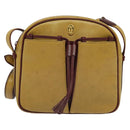 CARTIER Must Line Shoulder Bag Leather Beige Gold Auth BA4825-2