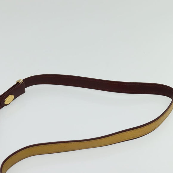 CARTIER Must Line Shoulder Bag Leather Beige Gold Auth BA4825