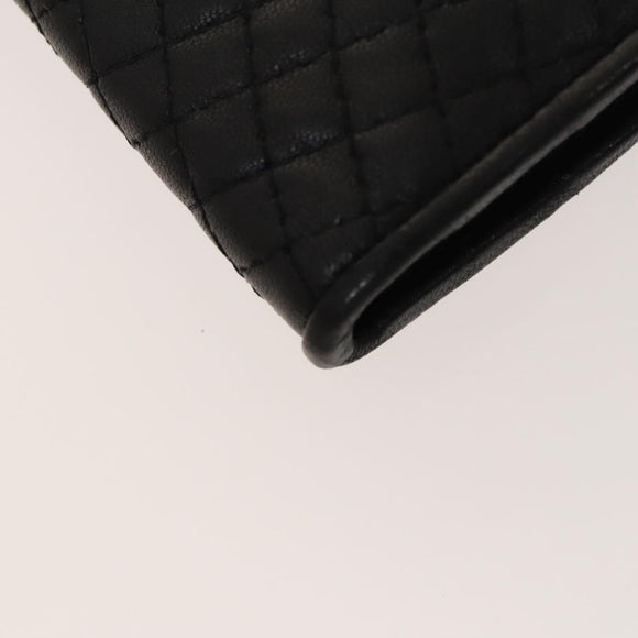 BALLY Quilted Shoulder Bag Leather 2 Set Black Auth BA4826