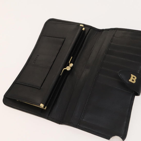 BALLY Quilted Shoulder Bag Leather 2Set Black Auth BA4826