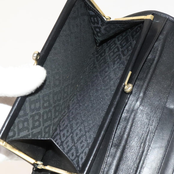 BALLY Quilted Shoulder Bag Leather 2Set Black Auth BA4826