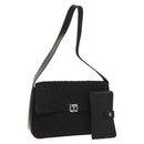 BALLY Quilted Shoulder Bag Leather 2 Set Black Auth BA4826-1