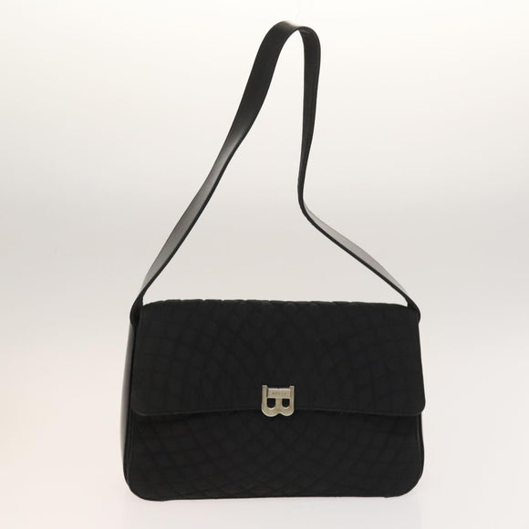 BALLY Quilted Shoulder Bag Leather 2 Set Black Auth BA4826