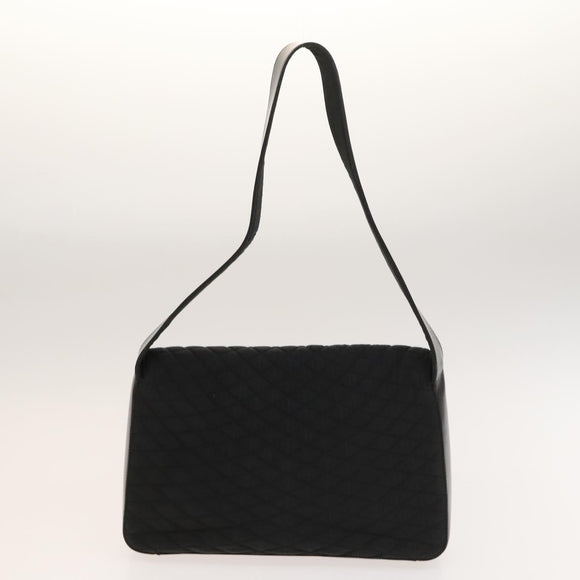 BALLY Quilted Shoulder Bag Leather 2Set Black Auth BA4826