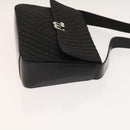 BALLY Quilted Shoulder Bag Leather 2 Set Black Auth BA4826-4