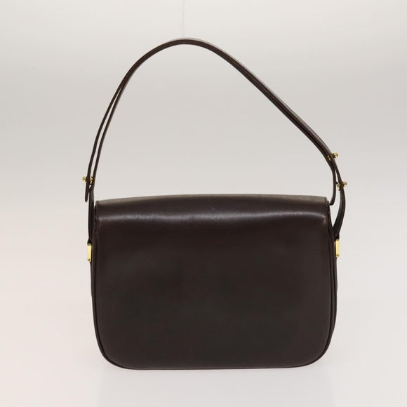 BALLY Shoulder Bag Leather 3Set Bordeaux Black Auth BA4827