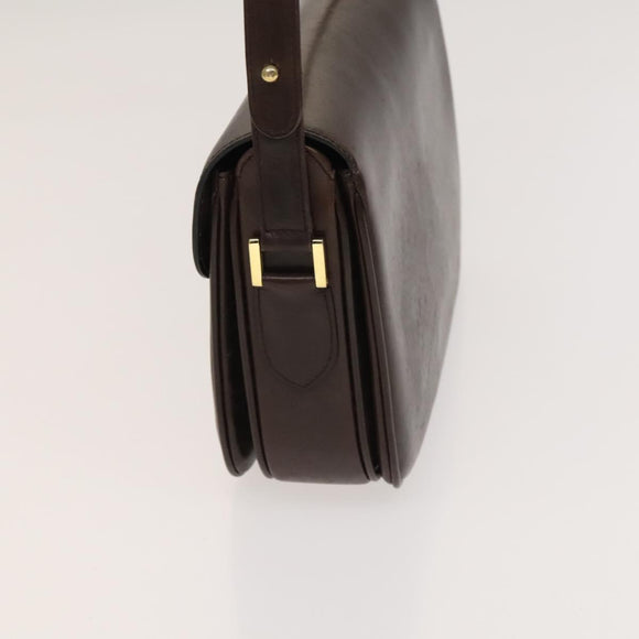 BALLY Shoulder Bag Leather 3Set Bordeaux Black Auth BA4827