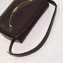 BALLY Shoulder Bag Leather 3Set Bordeaux Black Auth BA4827-12