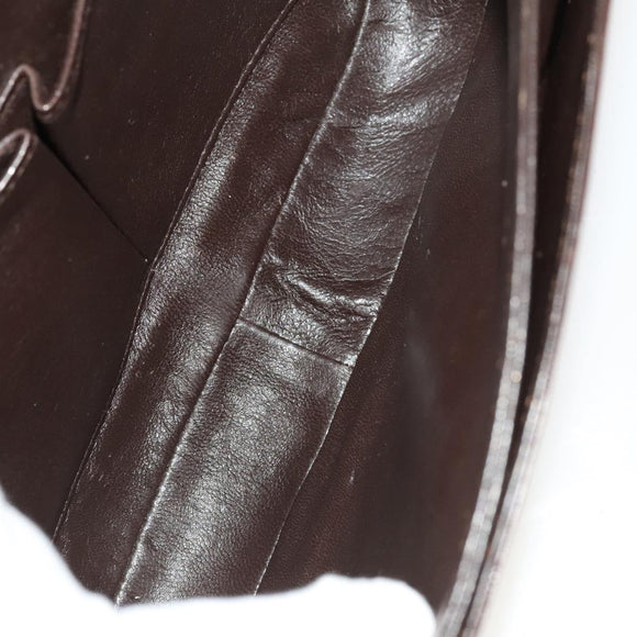 BALLY Shoulder Bag Leather 3Set Bordeaux Black Auth BA4827