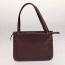 BALLY Shoulder Bag Leather 3Set Bordeaux Black Auth BA4827-17