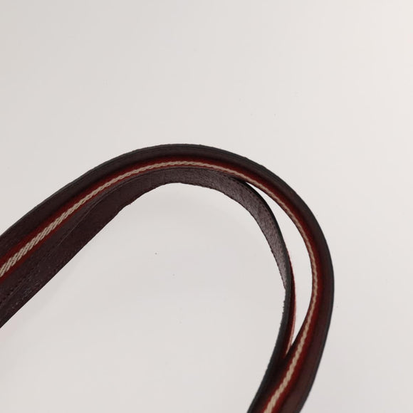 BALLY Shoulder Bag Leather 3Set Bordeaux Black Auth BA4827