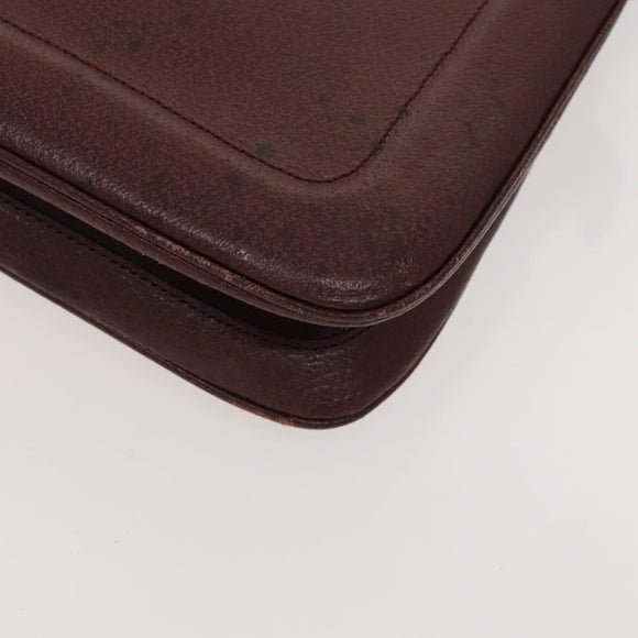 BALLY Shoulder Bag Leather 3Set Bordeaux Black Auth BA4827