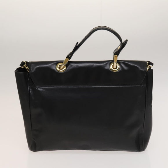 BALLY Shoulder Bag Leather 3Set Bordeaux Black Auth BA4827