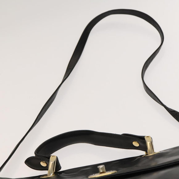 BALLY Shoulder Bag Leather 3Set Bordeaux Black Auth BA4827