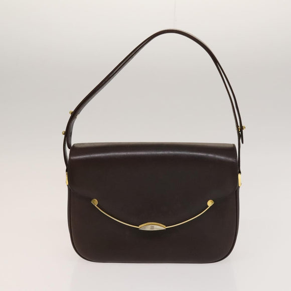 BALLY Shoulder Bag Leather 3Set Bordeaux Black Auth BA4827