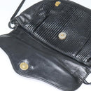 BALLY Shoulder Bag Leather Black Gold Auth BA4829-10