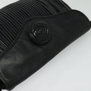 BALLY Shoulder Bag Leather Black Gold Auth BA4829-6