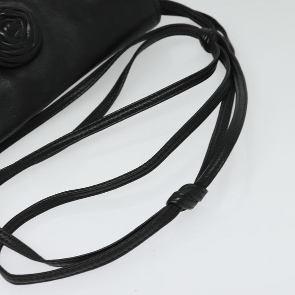 BALLY Shoulder Bag Leather Black Gold Auth BA4829