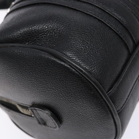 MCM Hand Bag Leather Black Silver Auth BA4835